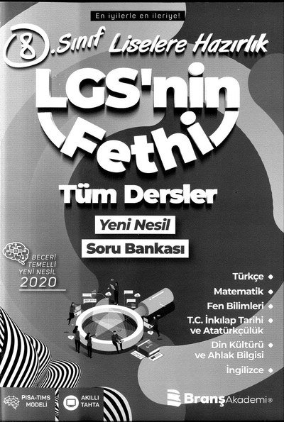 LGS'NİN FETHİ TÜM DERSLER YENİ NESİL SORU BANKASI YKS Fotokopi