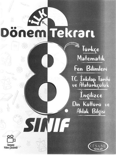 İLK DÖNEM TEKRARI TÜM DERSLER YKS Fotokopi