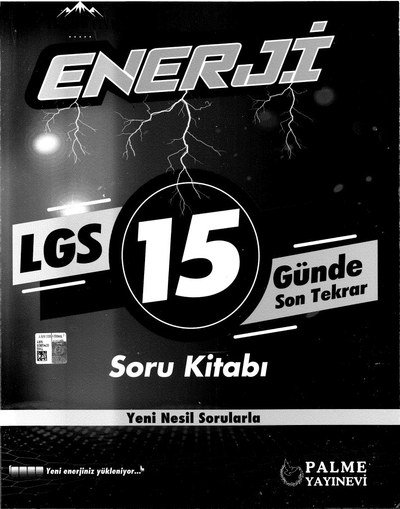 ENERJİ LGS 15 GÜNDE SON TEKRAR SORU KİTABI YKS Fotokopi