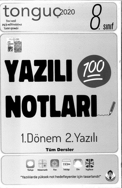 YAZILI NOTLARI 100 1. DÖNEM 2. YAZILI TÜM DERSLER YKS Fotokopi