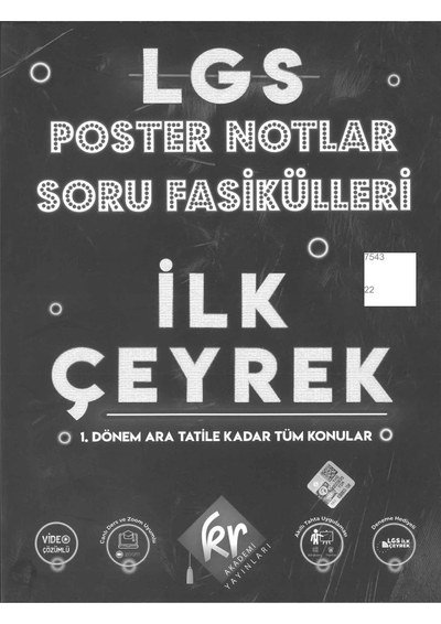 LGS POSTER NOTLAR SORU FASİKÜLLERİ İLK ÇEYREK YKS Fotokopi