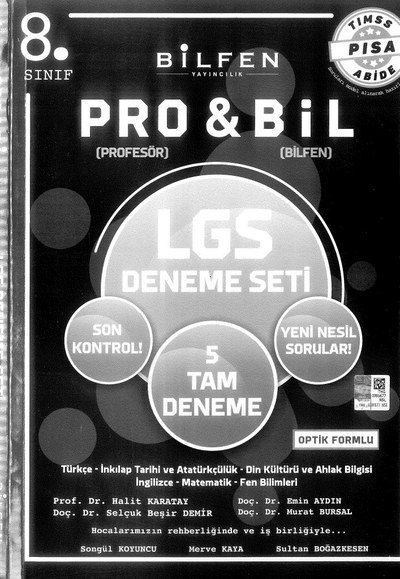 PRO & BİL LGS DENEME SETİ 5 TAM DENEME YKS Fotokopi