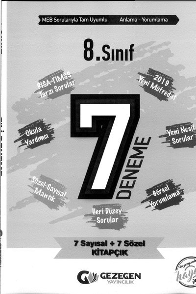7 DENEME İLERİ DÜZEY SORULAR KİTAPÇIK YKS Fotokopi