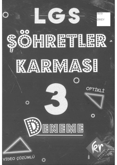 LGS ŞÖHRETLER KARMASI 3 DENEME OPTİKLİ YKS Fotokopi