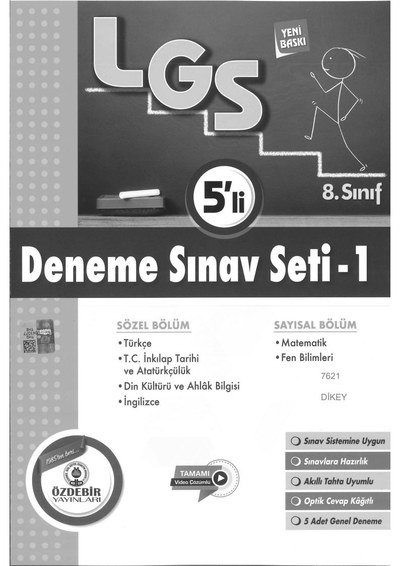 LGS DENEME SINAV SETİ -1 5'Lİ YKS Fotokopi