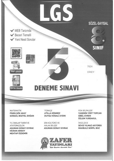 LGS 5 DENEME SINAVI MEB TARZINDA BECERİ TEMELLİ YKS Fotokopi