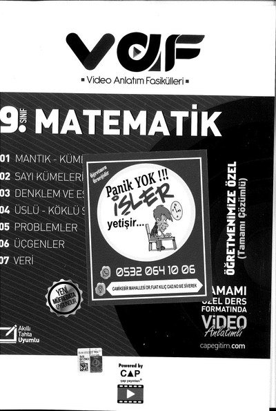 VİDEO ANLATIM FASİKÜLLERİ MATEMATİK TAMAMI ÖZEL DERS FORMATINDA YKS Fotokopi