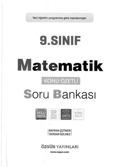 MATEMATİK KONU ÖZETLİ SORU BANKASI YKS Fotokopi