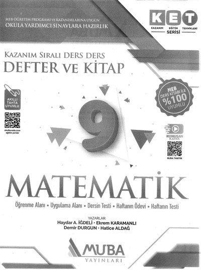 MATEMATİK KAZANIM SIRALI DERS DERS DEFTER VE KİTAP YKS Fotokopi