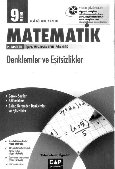 MATEMATİK 2. FASİKÜL DENKLEMLER VE EŞİTSİZLİKLER YKS Fotokopi