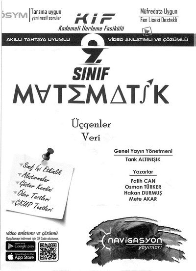 KADEMELİ İLERLEME FASİKÜLÜ MATEMATİK ÜÇGENLER VERİ YKS Fotokopi