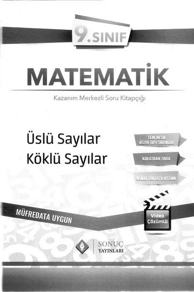 MATEMATİK KAZANIM MERKEZLİ SORU KİTAPÇIĞI ÜSLÜ SAYILAR KÖKLÜ SAYILAR YKS Fotokopi