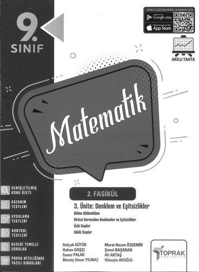 MATEMATİK 2. FASİKÜL DENKLEMLER VE EŞİTSİZLİKLER YKS Fotokopi