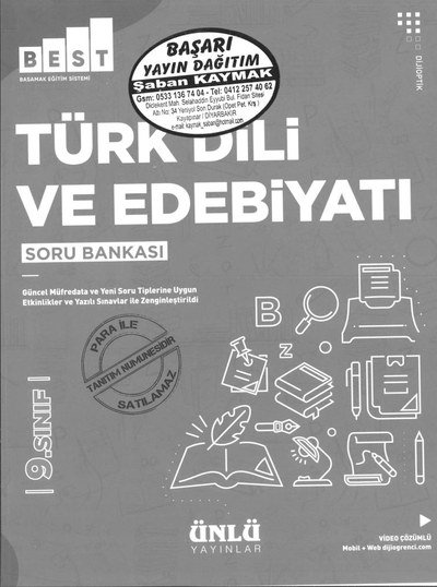 TÜRK DİLİ VE EDEBİYATI SORU BANKASI YKS Fotokopi