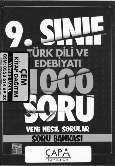 TÜRK DİLİ VE EDEBİYATI 1000 SORU YENİ NESİL SORU BANKASI YKS Fotokopi