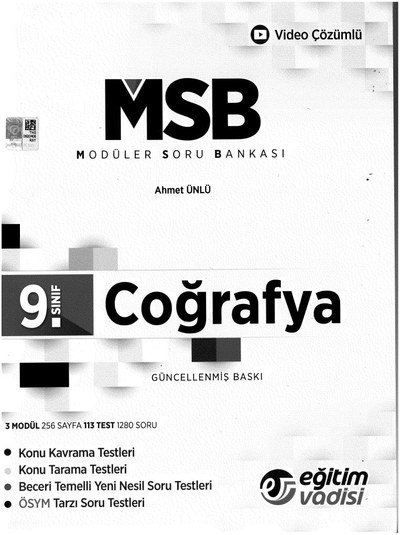 MODÜLER SORU BANKASI COĞRAFYA YKS Fotokopi