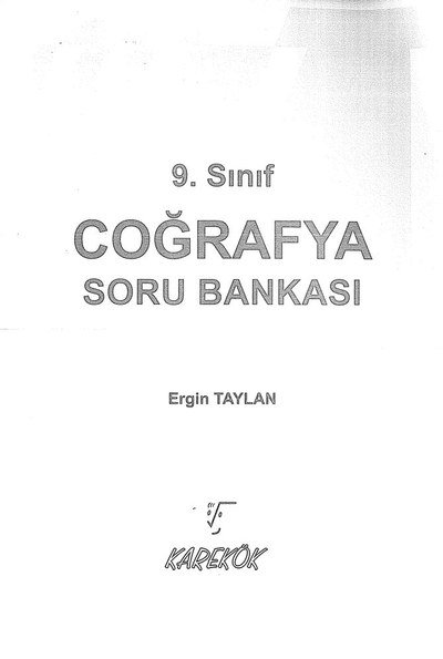 COĞRAFYA SORU BANKASI YKS Fotokopi