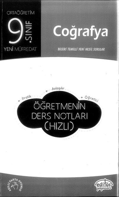 COĞRAFYA BECERİ TEMELLİ YENİ NESİL SORULAR ÖĞRETMENİN DERS NOTLARI (HIZLI) YKS Fotokopi