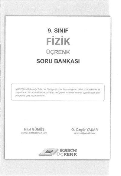 FİZİK ÜÇRENK SORU BANKASI YKS Fotokopi