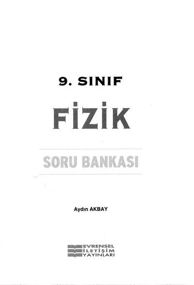 FİZİK SORU BANKASI AYDIN AKBAY YKS Fotokopi