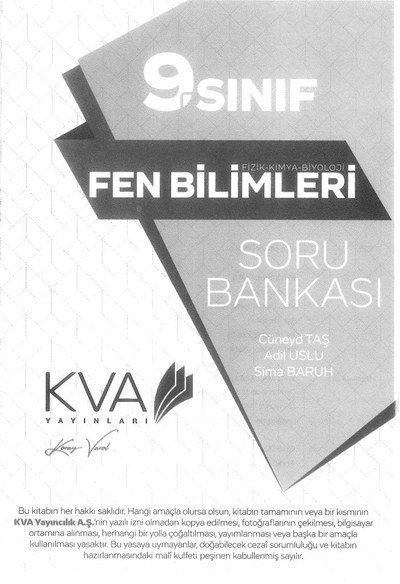 FEN BİLİMLERİ SORU BANKASI YKS Fotokopi