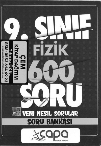 FİZİK 600 SORU YENİ NESİL SORULAR SORU BANKASI YKS Fotokopi