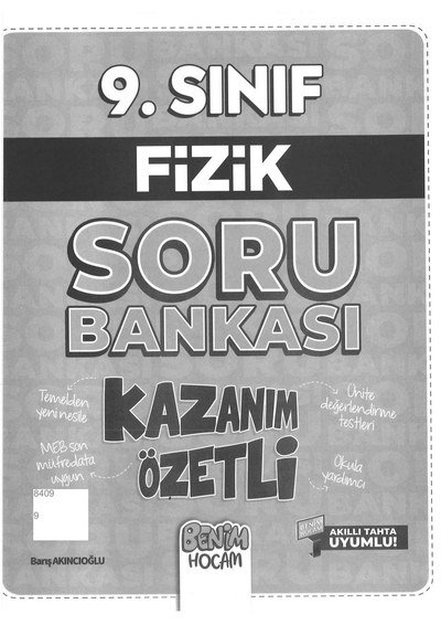 FİZİK SORU BANKASI KAZANIM ÖZETLİ BENİM HOCAM YKS Fotokopi