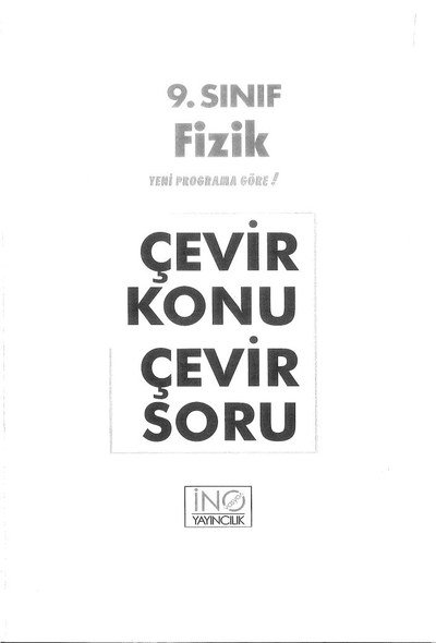 ÇEVİR KONU ÇEVİR SORU FİZİK YKS Fotokopi