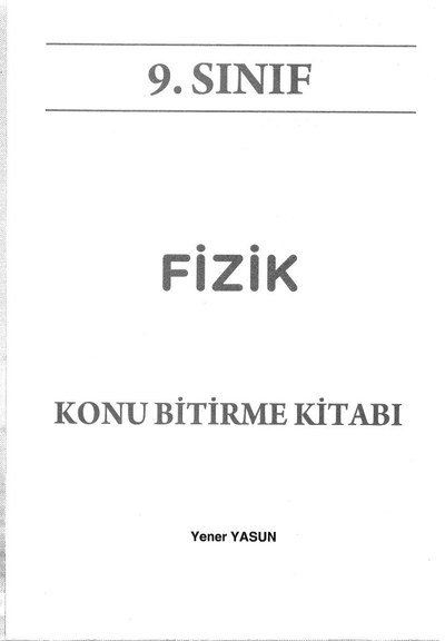 FİZİK KONU BİTİRME KİTABI YKS Fotokopi