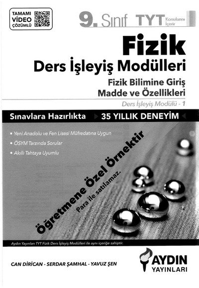 FİZİK DERS İŞLEYİŞ MODÜLLERİ FİZİK BİLİMİNE GİRİŞ MADDE VE ÖZELLİKLERİ YKS Fotokopi