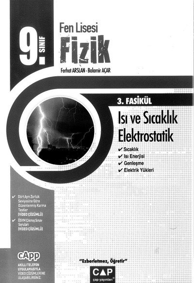 FEN LİSESİ FİZİK 3. FASİKÜL ISI VE SICAKLIK ELEKTROSTATİK YKS Fotokopi