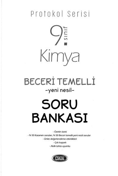 KİMYA BECERİ TEMELLİ YENİ NESİL SORU BANKASI YKS Fotokopi