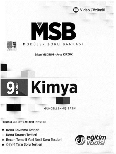 MODÜLER SORU BANKASI KİMYA GÜNCELLENMİŞ BASKI YKS Fotokopi