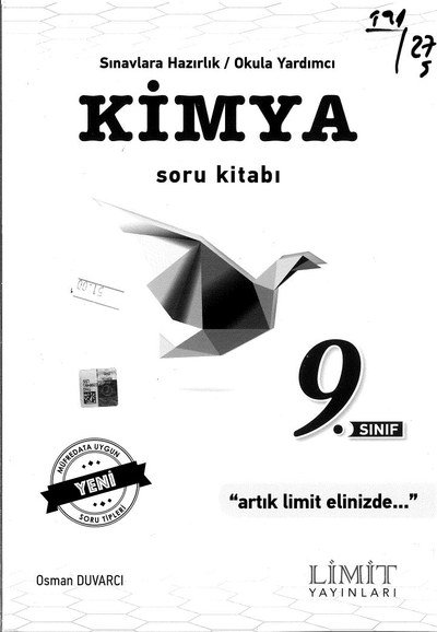 KİMYA SORU KİTABI ARTIK LİMİT ELİNİZDE YKS Fotokopi