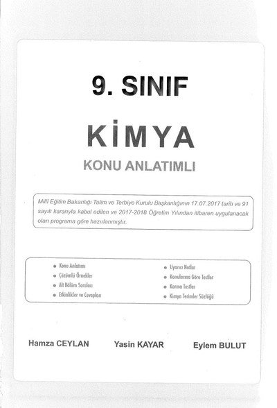 KİMYA KONU ANLATIMLI YKS Fotokopi