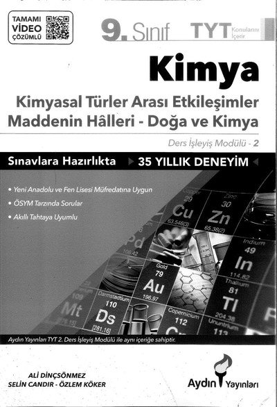 KİMYA KİMYASAL TÜRLER ARASI ETKİLEŞİMLER MADDENİN HALLERİ DOĞA VE KİMYA YKS Fotokopi