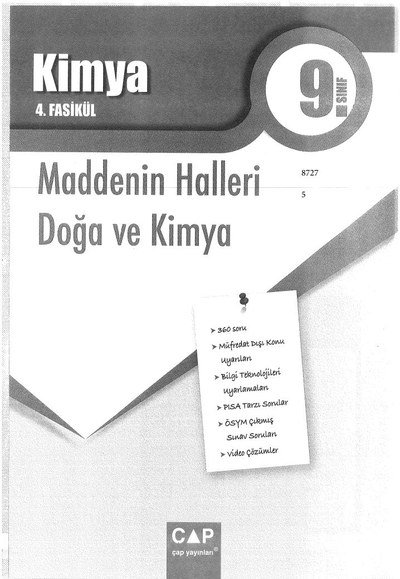 KİMYA 4. FASİKÜL MADDENİN HALLERİ DOĞA VE KİMYA YKS Fotokopi