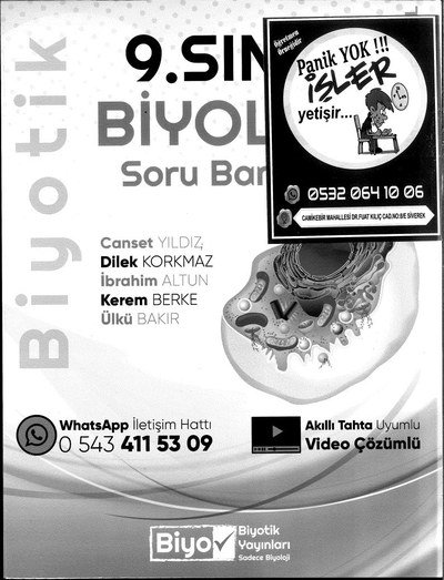 BİYOLOJİ SORU BANKASI BİYOTİK YKS Fotokopi