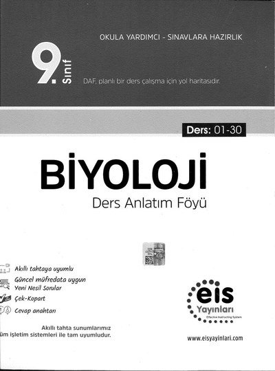 BİYOLOJİ DERS ANLATIM FÖYÜ YKS Fotokopi