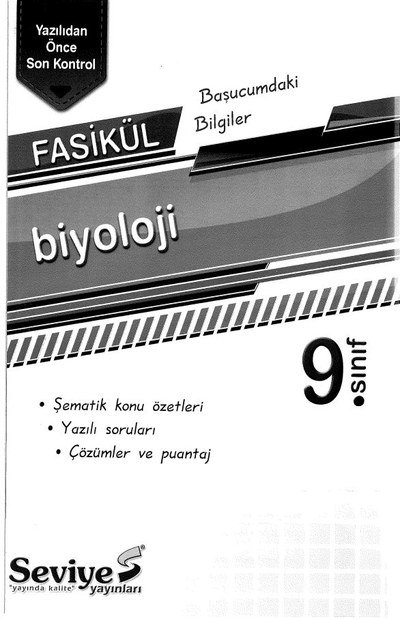 FASİKÜL BAŞUCUMDAKİ BİLGİLER BİYOLOJİ ŞEMATİK KONU ÖZETLERİ YKS Fotokopi
