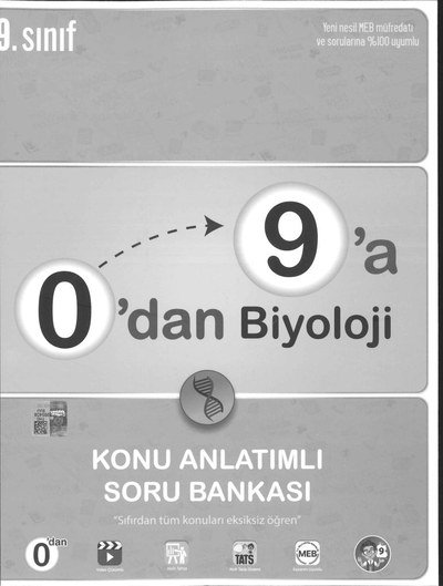0'DAN 9'A BİYOLOJİ KONU ANLATIMLI SORU BANKASI YKS Fotokopi