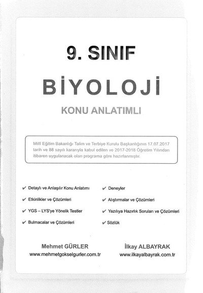 BİYOLOJİ KONU ANLATIMLI YKS Fotokopi