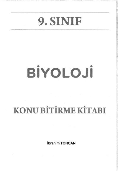 BİYOLOJİ KONU BİTİRME KİTABI YKS Fotokopi