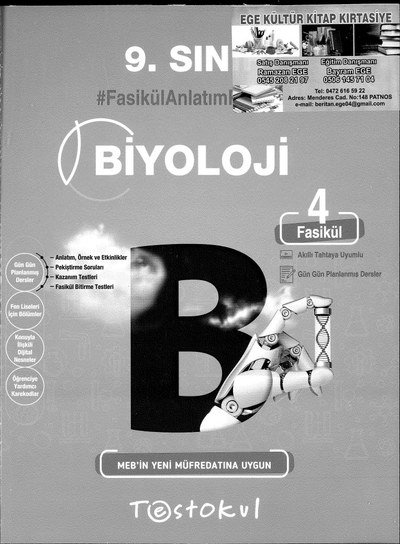 BİYOLOJİ FASİKÜL ANLATIM KİTABI YKS Fotokopi
