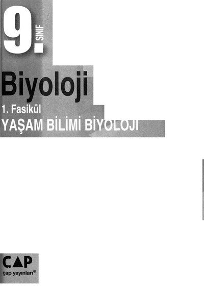 BİYOLOJİ 1. FASİKÜL YAŞAM BİLİMİ BİYOLOJİ YKS Fotokopi