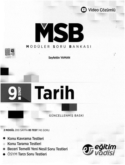 MODÜLER SORU BANKASI TARİH GÜNCELLENMİŞ BASKI YKS Fotokopi