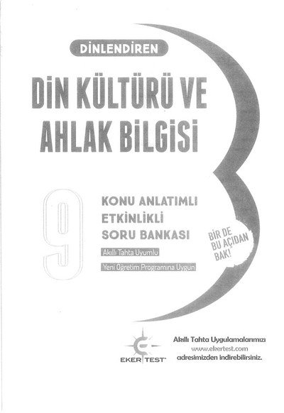 DİN KÜLTÜRÜ VE AHLAK BİLGİSİ KONU ANLATIMLI ETKİNLİKLİ SORU BANKASI YKS Fotokopi