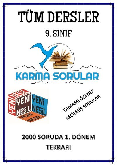 TÜM DERSLER 2000 SORUDA 1. DÖNEM TEKRARI YKS Fotokopi