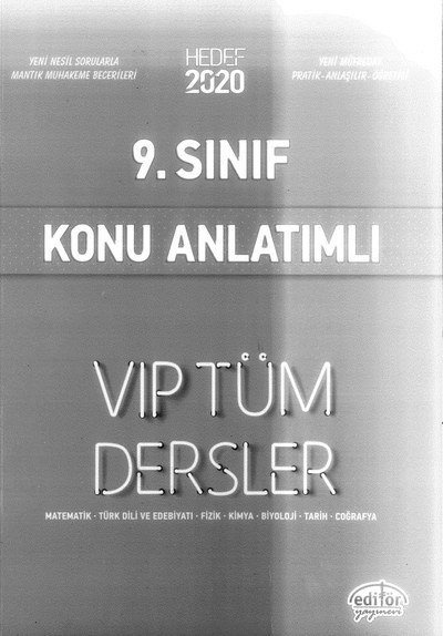 KONU ANLATIMLI VIP TÜM DERSLER YKS Fotokopi
