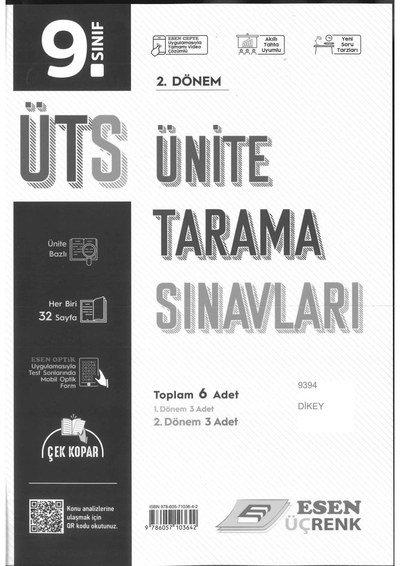 ÜNİTE TARAMA SINAVLARI TOPLAM 6 ADET YKS Fotokopi